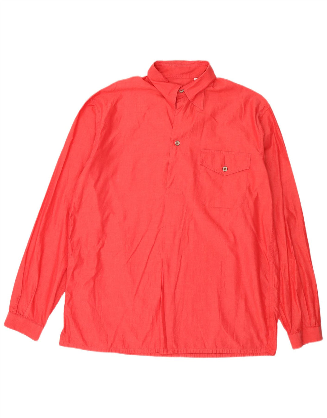 Vintage hombres pullover camisa grande algodón rojo