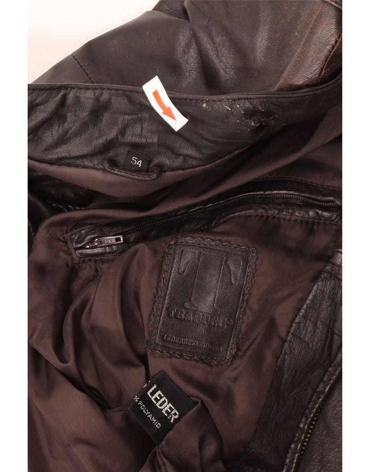 Trapper Chaqueta de cuero para hombre IT 54 2XL Cuero marrón