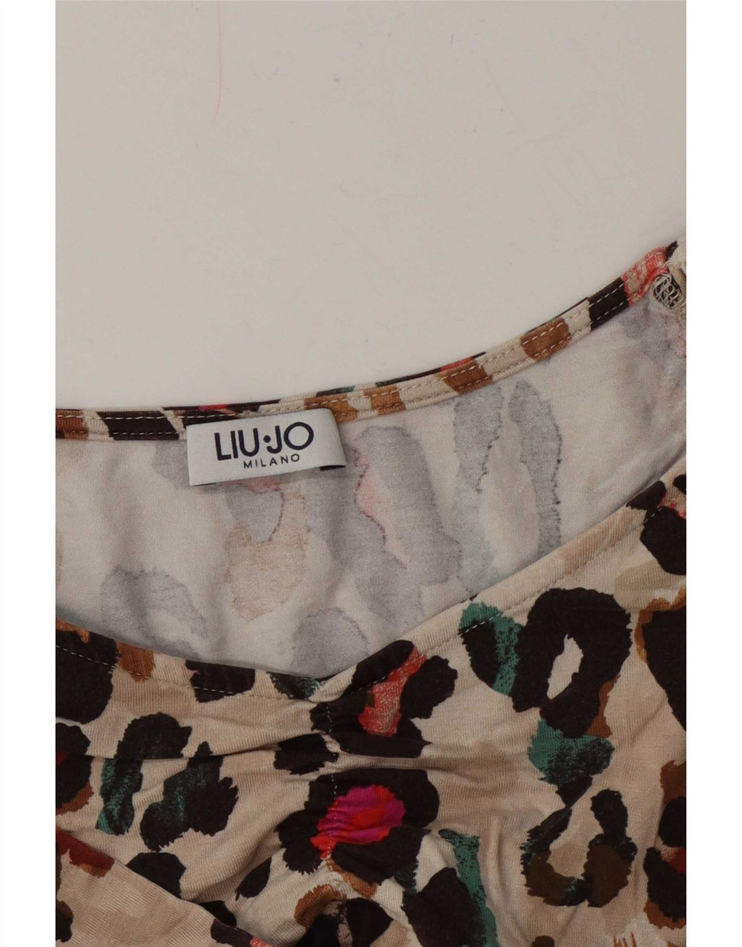 Blusa Liu Jo para mujer Top UK 42 Estampado animal beige medio
