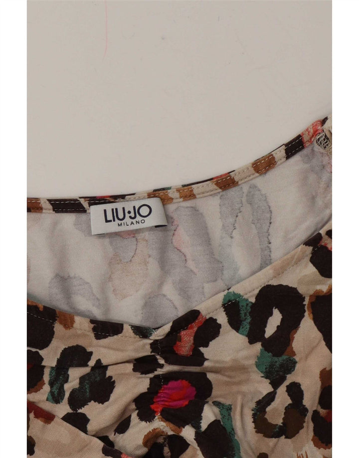 Blusa Liu Jo para mujer Top UK 42 Estampado animal beige medio