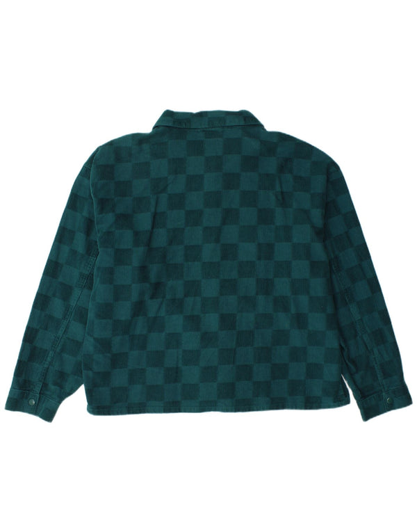 Camisa de pana extragrande para mujer Vans UK 46 Algodón geométrico verde grande