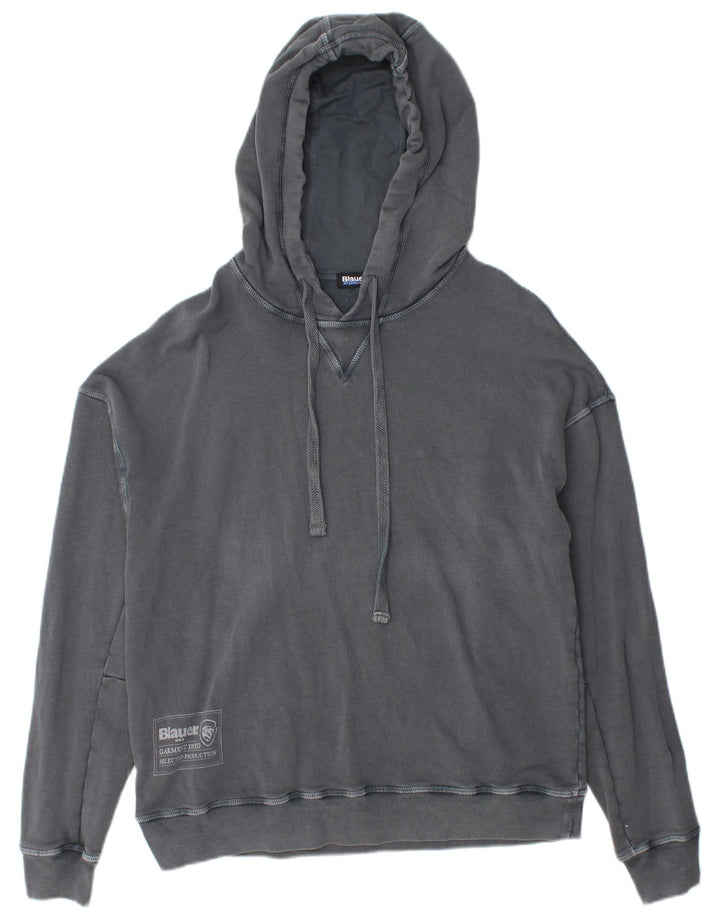BLAUER Sudadera con Capucha para Hombre Jersey Pequeño Gris Algodón