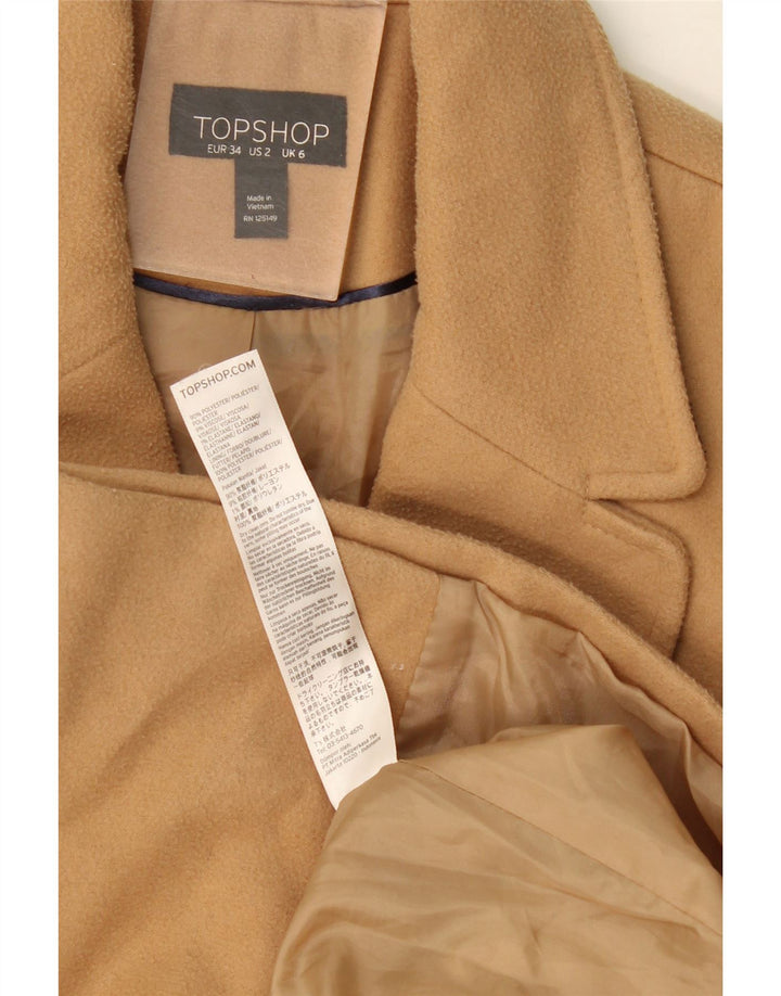 Topshop Abrigo para mujer UK 6 XS Beige Poliéster