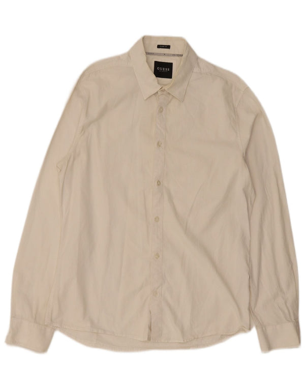 Guess Camisa Slim Fit Para Hombre Blanco Grande