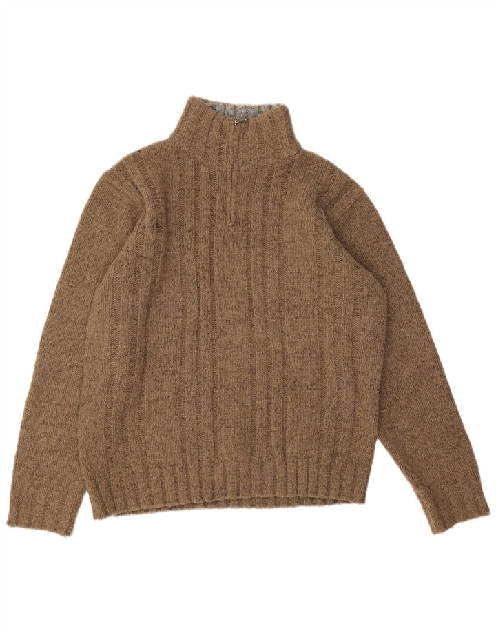 Marks & Spencer Jersey con Cuello y Cremallera para Hombre Acrílico Marrón Medio