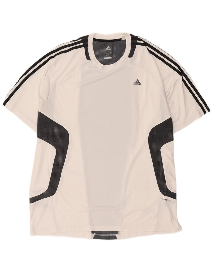 Adidas Mens Climacool Camiseta Top 2XL Blanco Colorblock Poliéster