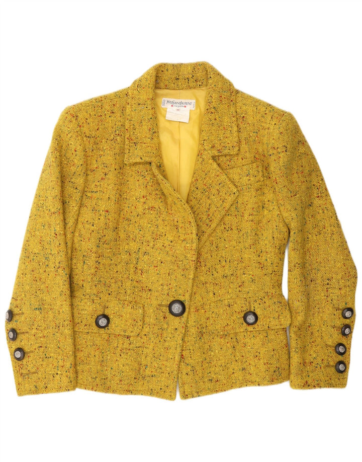 Yves Saint Laurent Chaqueta Blazer para Mujer EU 38 Medio Amarillo Moteado