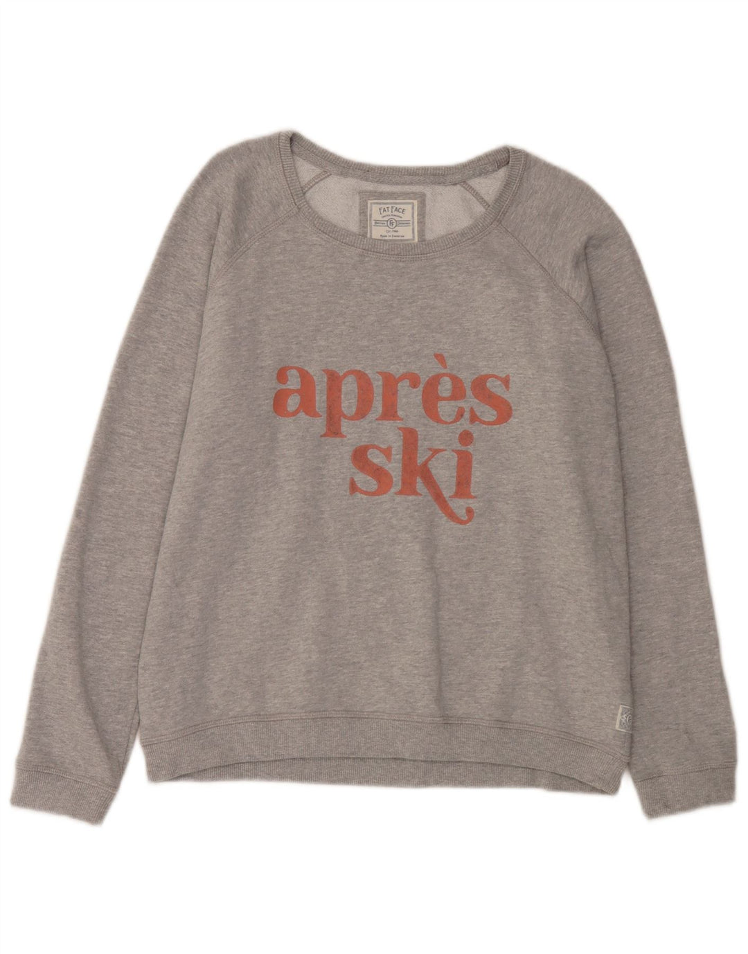 Fat Face Sudadera gráfica para mujer Jumper UK 44 Algodón gris medio