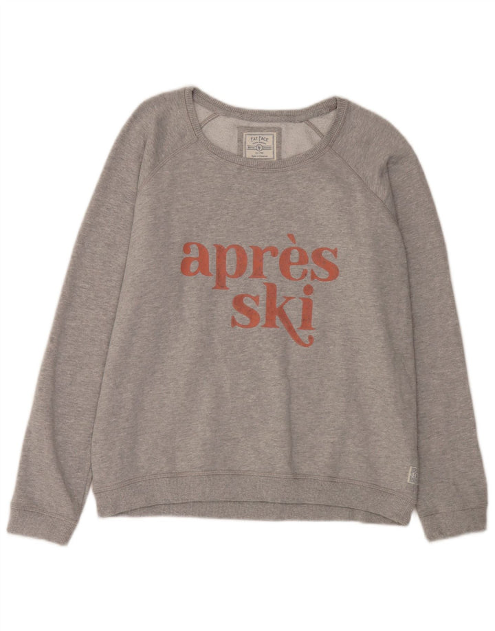 Fat Face Sudadera gráfica para mujer Jumper UK 44 Algodón gris medio