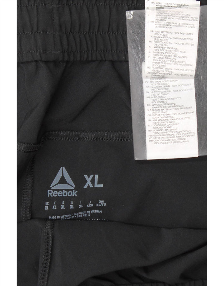 Reebok Pantalones cortos deportivos para hombre XL Poliéster negro