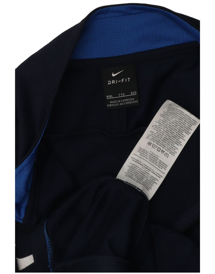 Nike Mens Dri Fit Chándal Top Chaqueta 2XL Azul Marino Colorblock Poliéster
