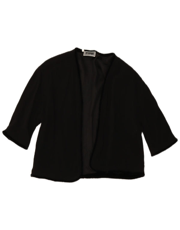 LUISA SPAGNOLI Chaqueta tipo blazer abierta para mujer IT 46 Grande Negro