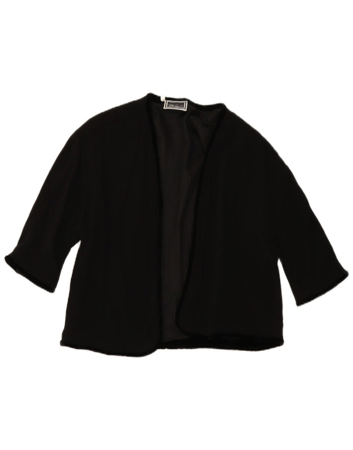 LUISA SPAGNOLI Chaqueta tipo blazer abierta para mujer IT 46 Grande Negro