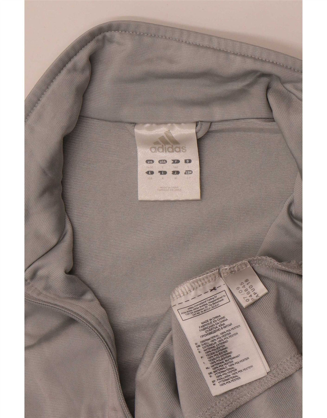 Adidas Hombre Chándal Top Chaqueta UK 36/38 Pequeño Gris Colorblock Poliéster