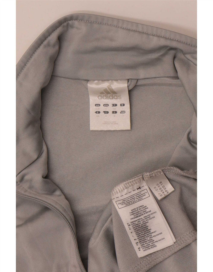 Adidas Hombre Chándal Top Chaqueta UK 36/38 Pequeño Gris Colorblock Poliéster