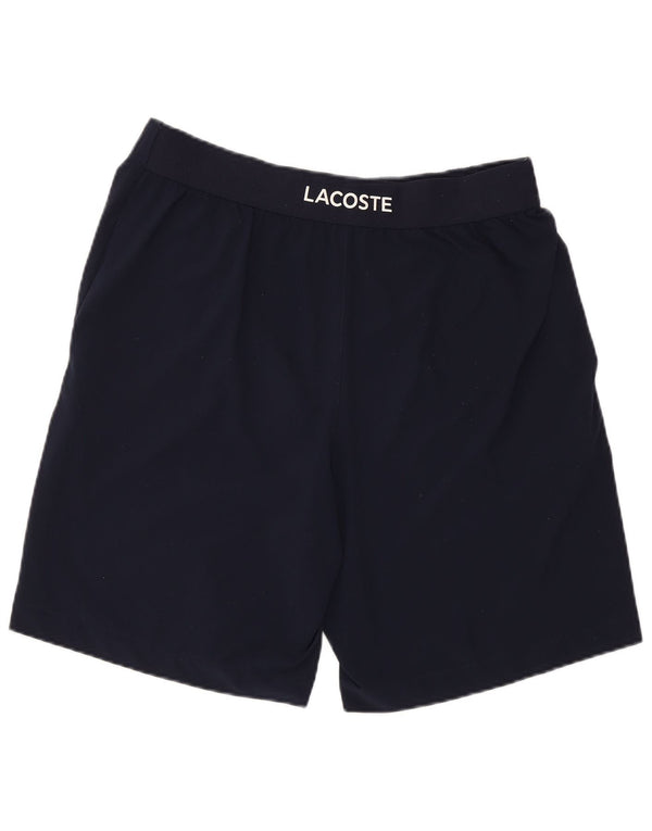 Lacoste Pantalones cortos deportivos gráficos para hombre Talla 4 Mediano Azul marino Poliéster