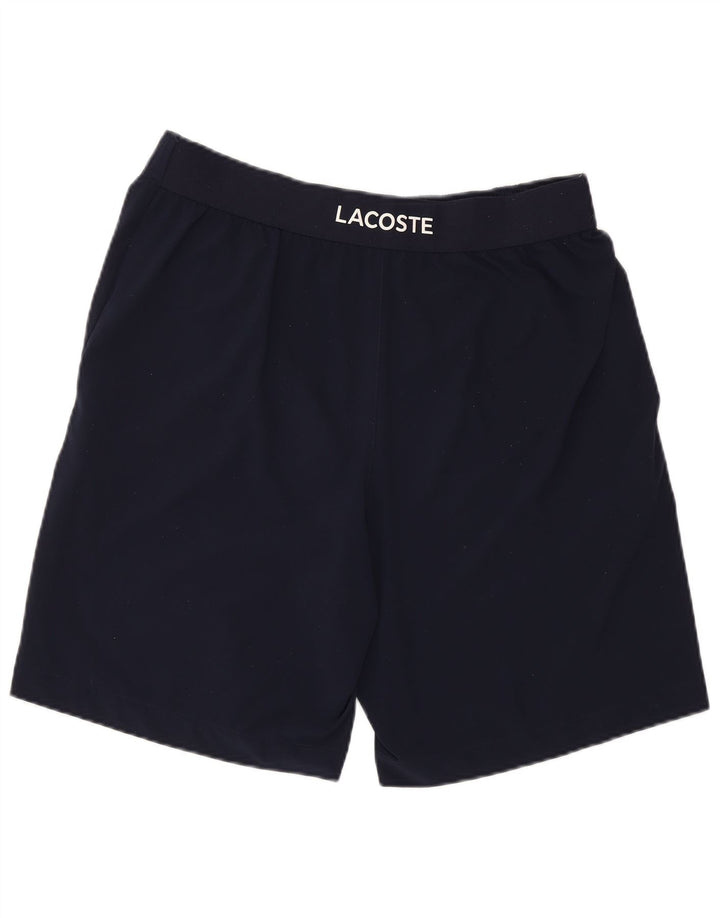 Lacoste Pantalones cortos deportivos gráficos para hombre Talla 4 Mediano Azul marino Poliéster