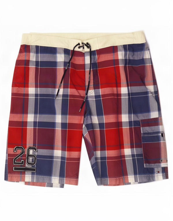 Tommy Hilfiger Bañador para Hombre (2XL, Cuadros Rojos)