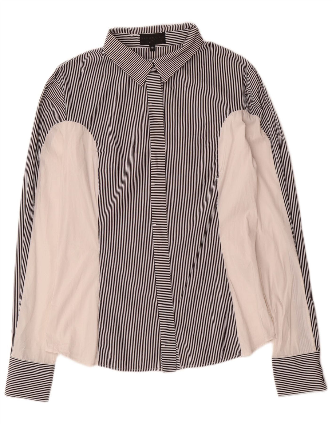 Camisa Richmond para mujer IT 46 Grande Algodón a rayas negras