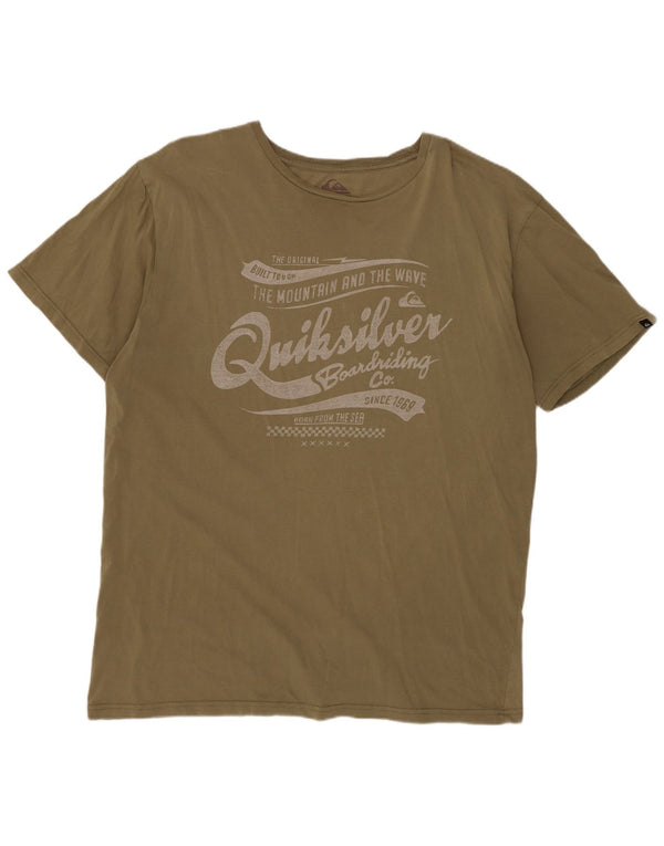 QUIKSILVER Camiseta gráfica para hombre Top 2XL Algodón caqui