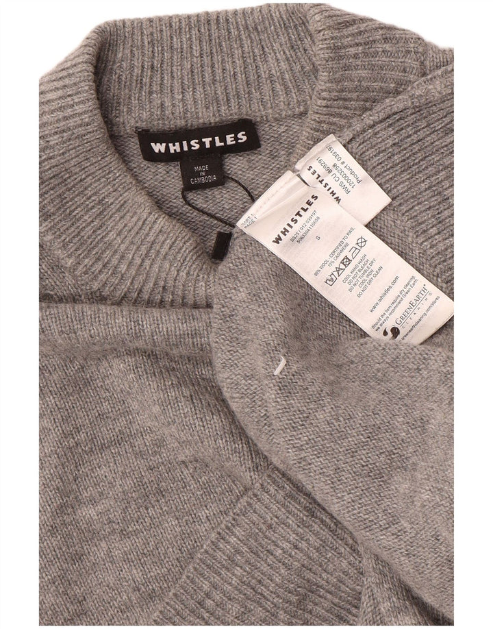 Whistles Jersey extragrande con cuello de tortuga para mujer, talla 10, lana gris pequeña