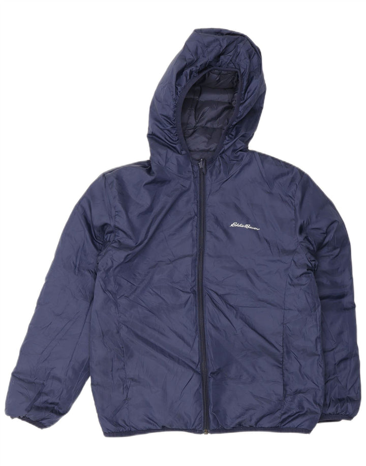 Eddie Bauer Chaqueta acolchada con capucha para niños 10-11 años Mediana Azul marino