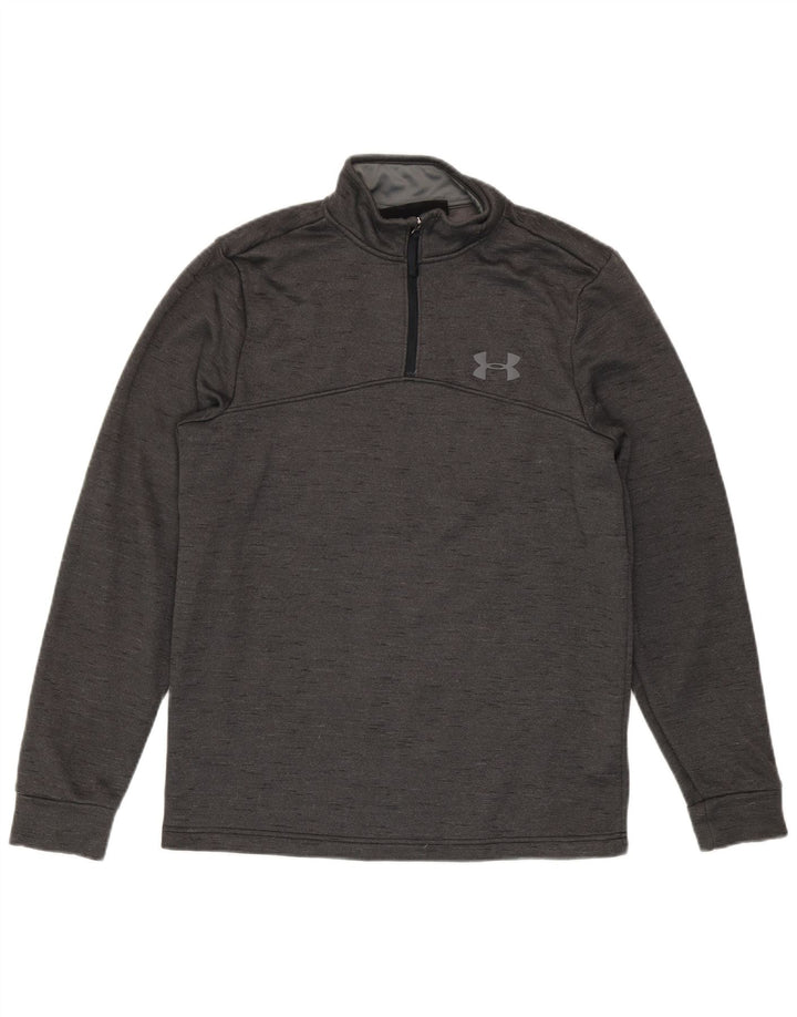 Under Armour Hombre Cold Gear Zip Neck Sudadera Jumper Pequeño Gris Moteado