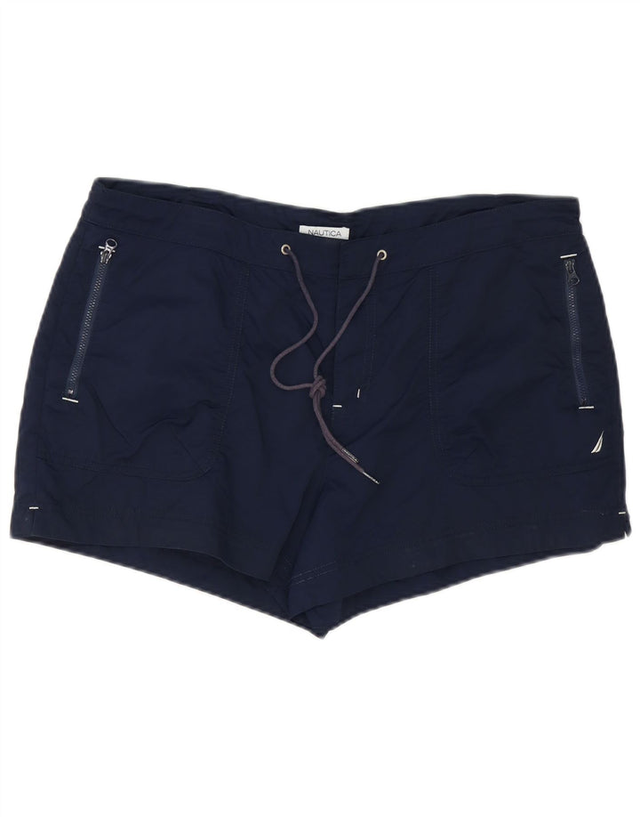 Nautica Bañador para hombre, talla grande, nailon azul marino