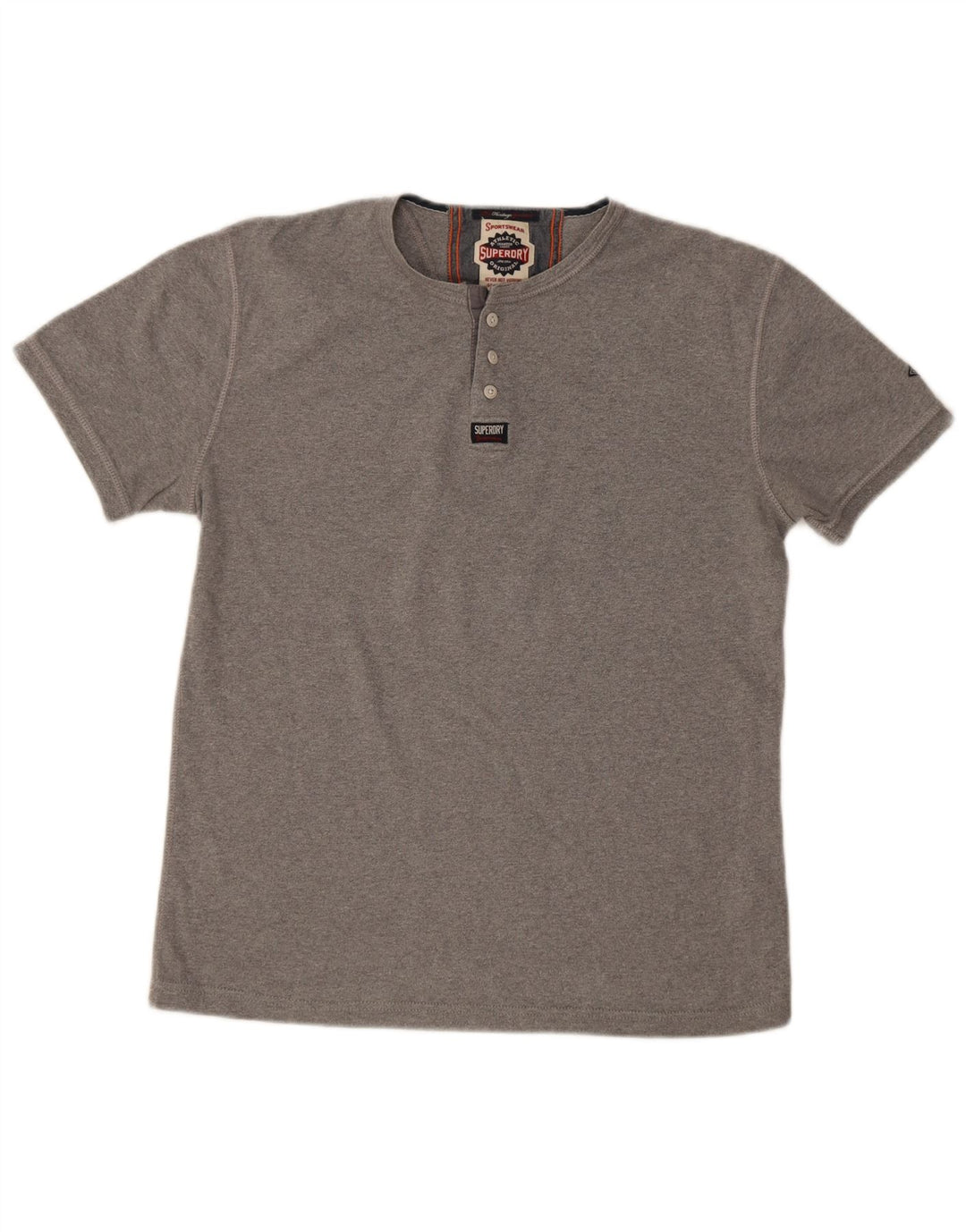 Superdry Camiseta para hombre Top grande de algodón gris