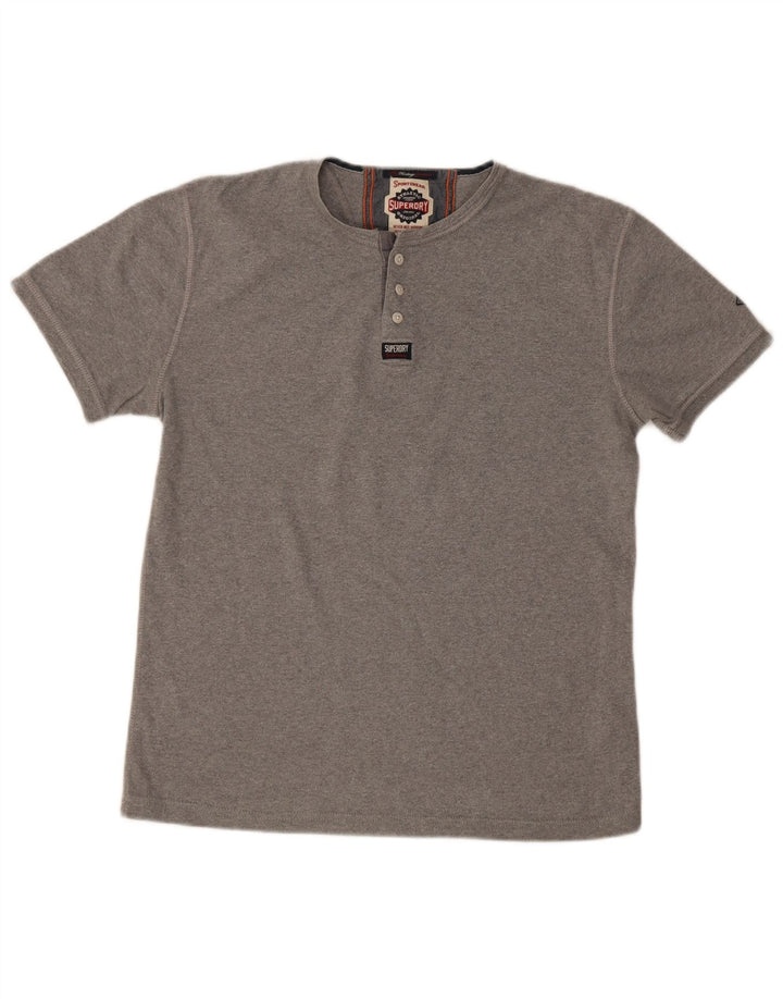 Superdry Camiseta para hombre Top grande de algodón gris