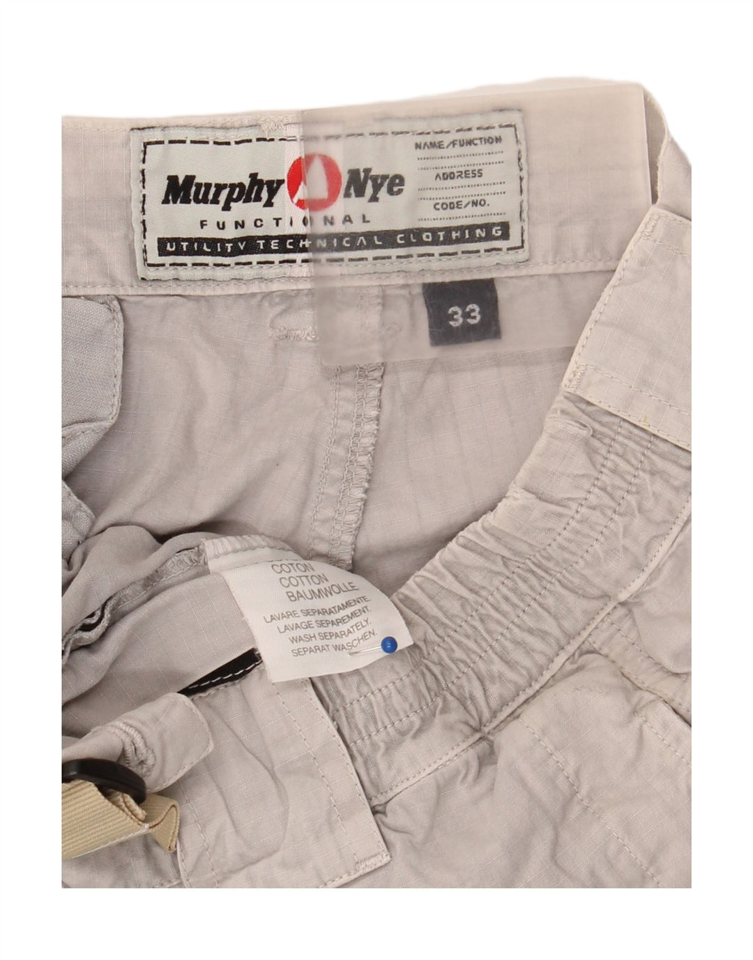 Murphy & Nye Pantalones tipo joggers cargo para hombre W33 L32 Algodón gris