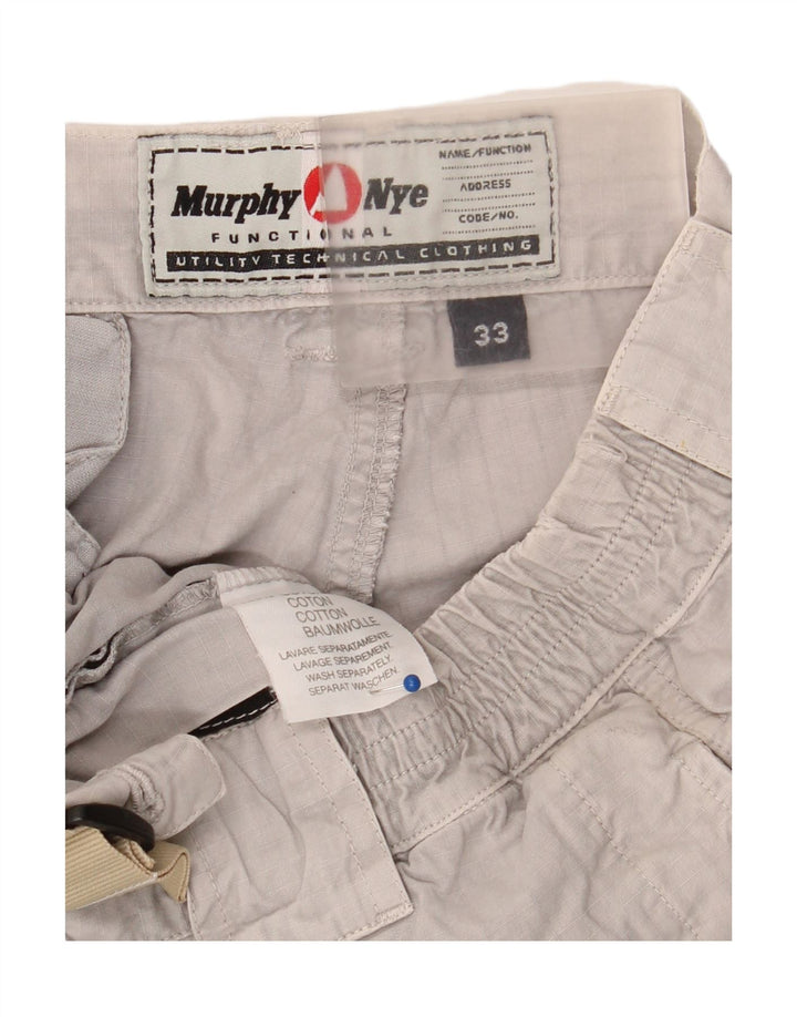 Murphy & Nye Pantalones tipo joggers cargo para hombre W33 L32 Algodón gris