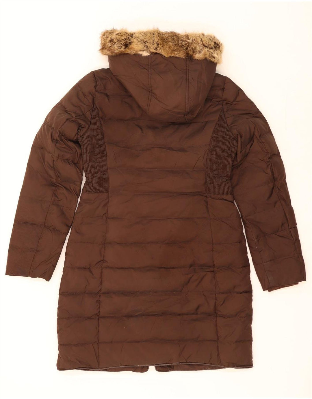 JOULES Abrigo acolchado con capucha para mujer UK 10 Small Marrón Poliéster