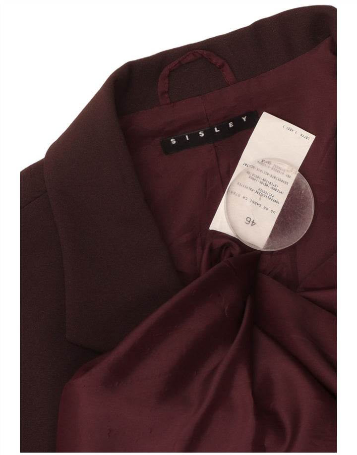 Sisley Chaqueta Blazer de 3 Botones para Mujer IT 46 Poliéster Granate Grande