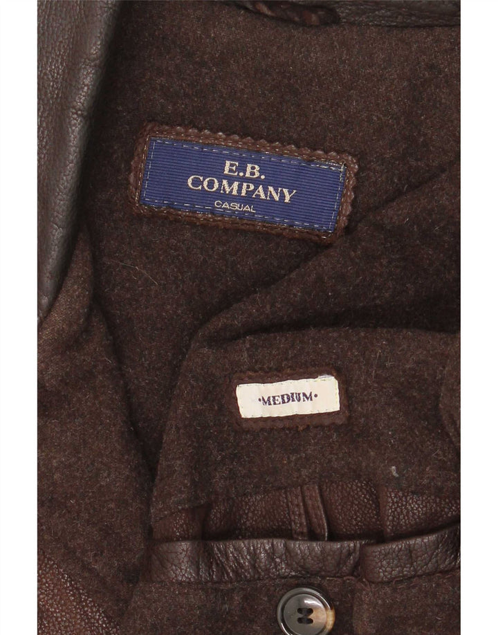 E.B. Company Abrigo de cuero para hombre UK 38 Marrón medio