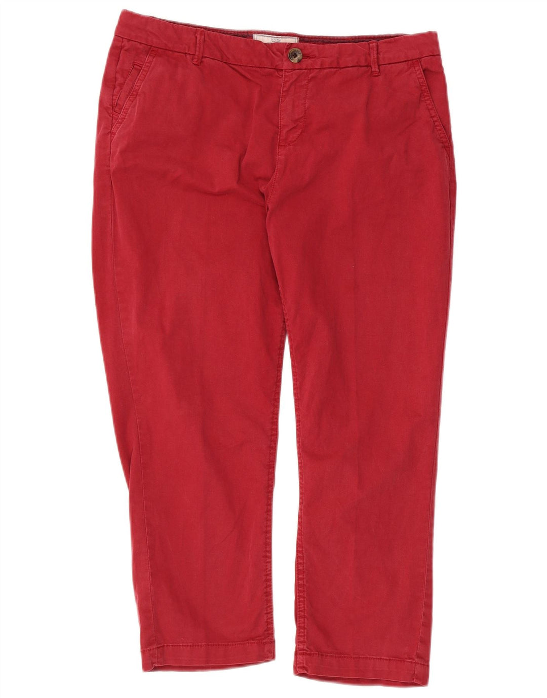 FAT FACE Pantalones capri rectos para mujer UK 12 Medium W34 L23 Algodón rojo