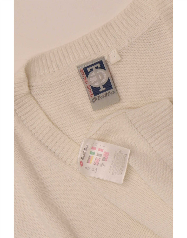 Lotto - Camiseta sin mangas para hombre, talla grande, algodón blanco