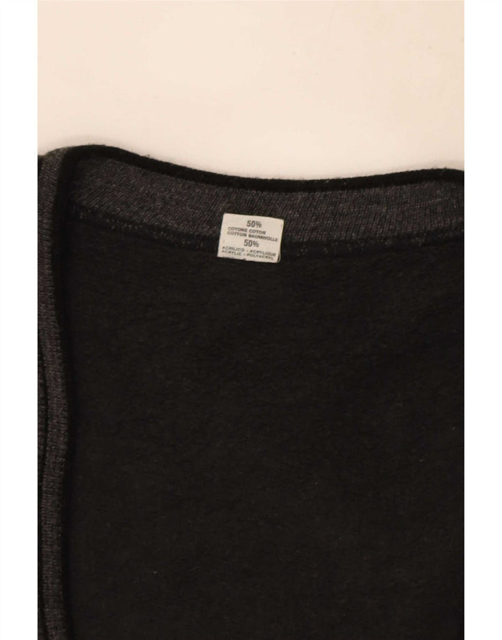 Vintage hombres Cardigan suéter XL algodón gris