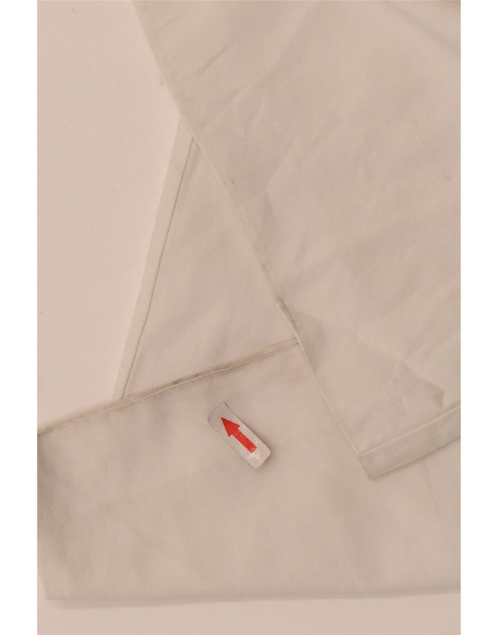 Alberto Aspesi Mujer Blu Bootcut Traje Pantalones IT 40 Small W27 L31 Blanco