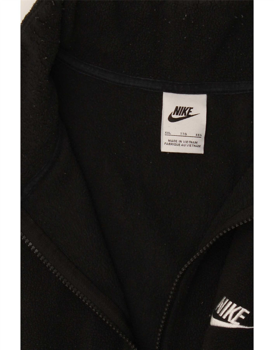 Nike - Jersey de forro polar con cuello y cremallera para hombre, talla 2XL, color negro
