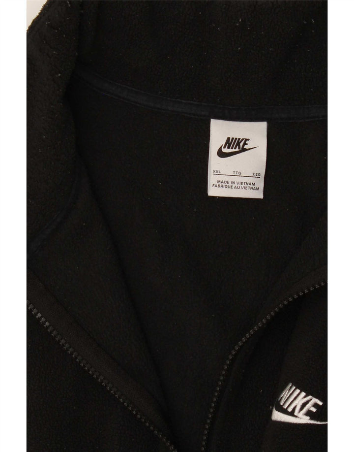 Nike - Jersey de forro polar con cuello y cremallera para hombre, talla 2XL, color negro