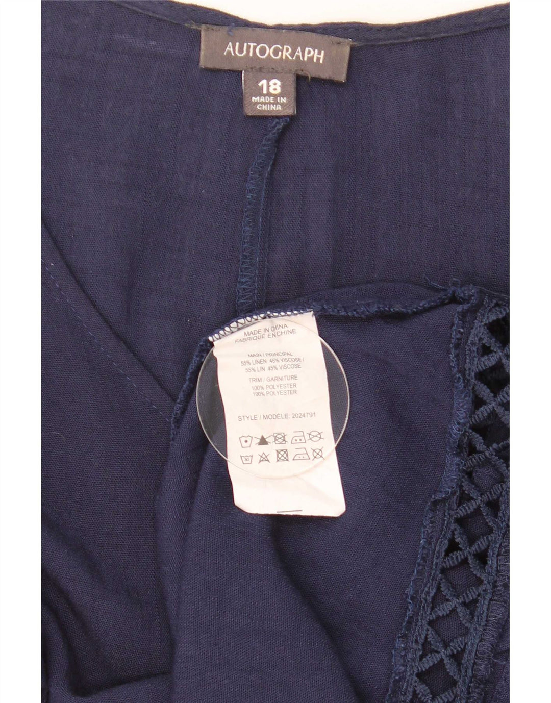 Marks & Spencer Blusa extragrande con autógrafo para mujer UK 40 XL Azul marino