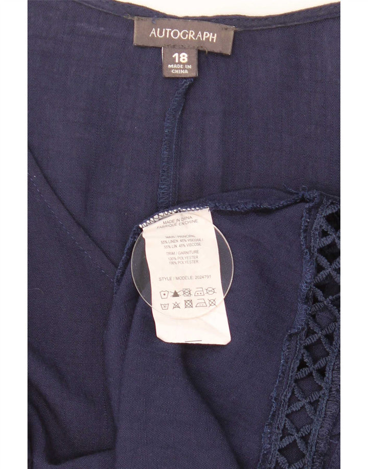 Marks & Spencer Blusa extragrande con autógrafo para mujer UK 40 XL Azul marino