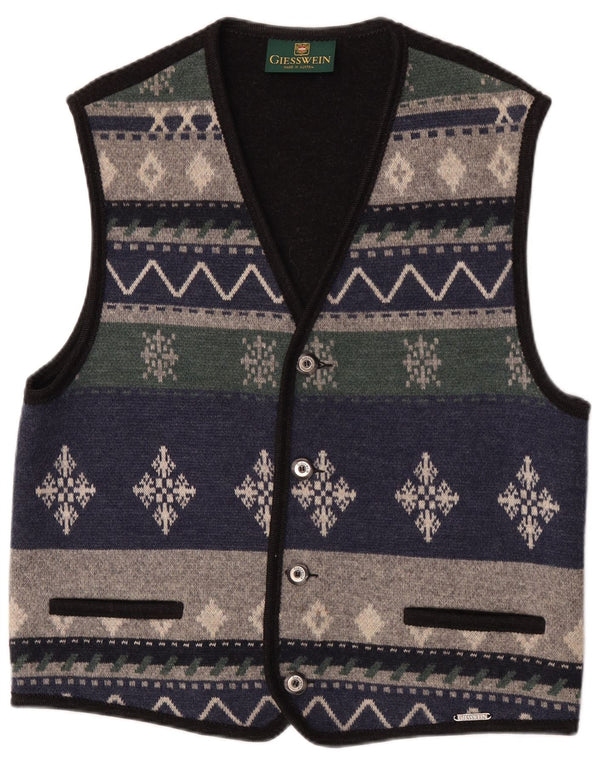 Giesswein Suéter tipo cárdigan sin mangas para hombre EU 58 2XL Azul marino Fair Isle