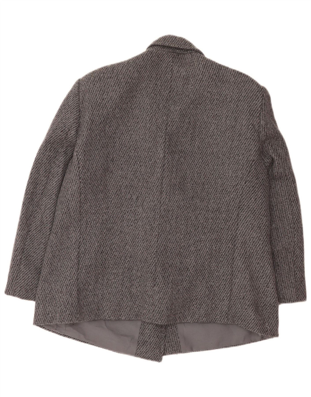 ELENA MIRO Chaqueta Blazer Cruzada Mujer IT 49 XL Lana Virgen Gris