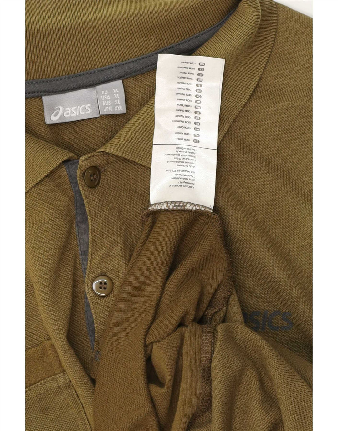 Polo Asics Hombre XL Caqui Algodón