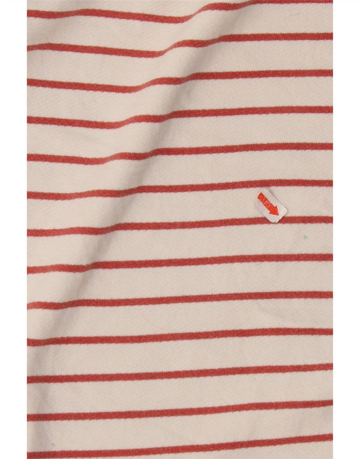 FAT FACE Top para Mujer Manga Larga UK 8 Pequeño Algodón a Rayas Blanco Roto