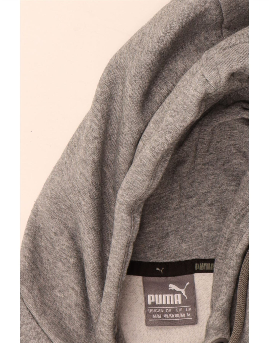PUMA Jersey con capucha gráfica para hombre de algodón gris medio