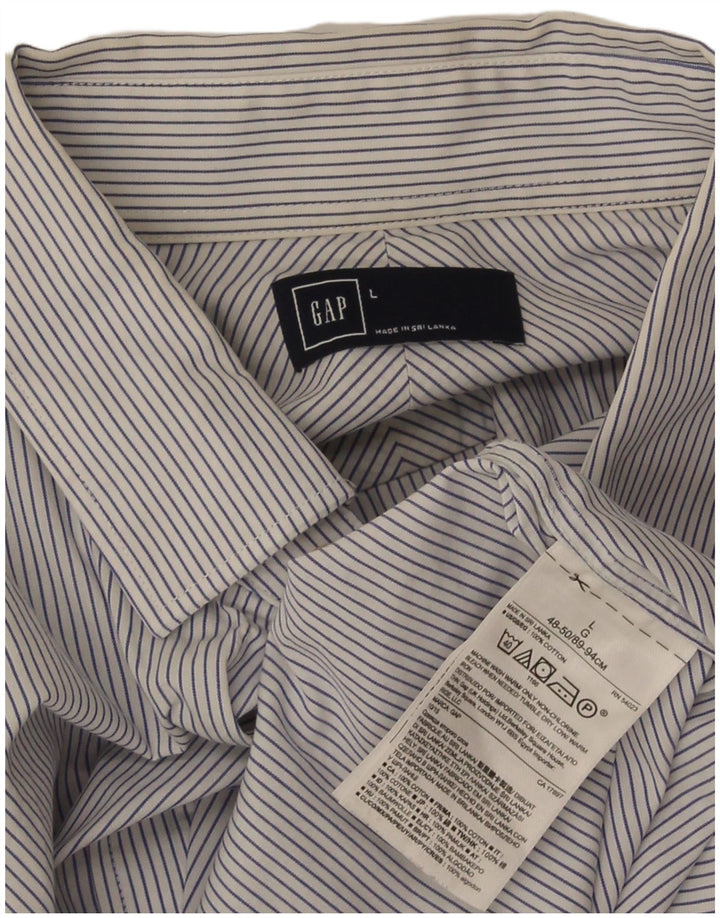 Camisa Gap Hombre Grande Azul Rayas Algodón