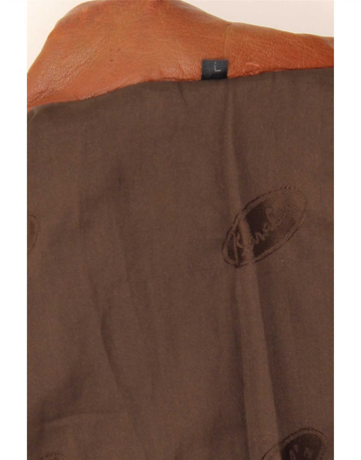 Vintage hombres chaqueta de cuero Reino Unido 40 marrón grande
